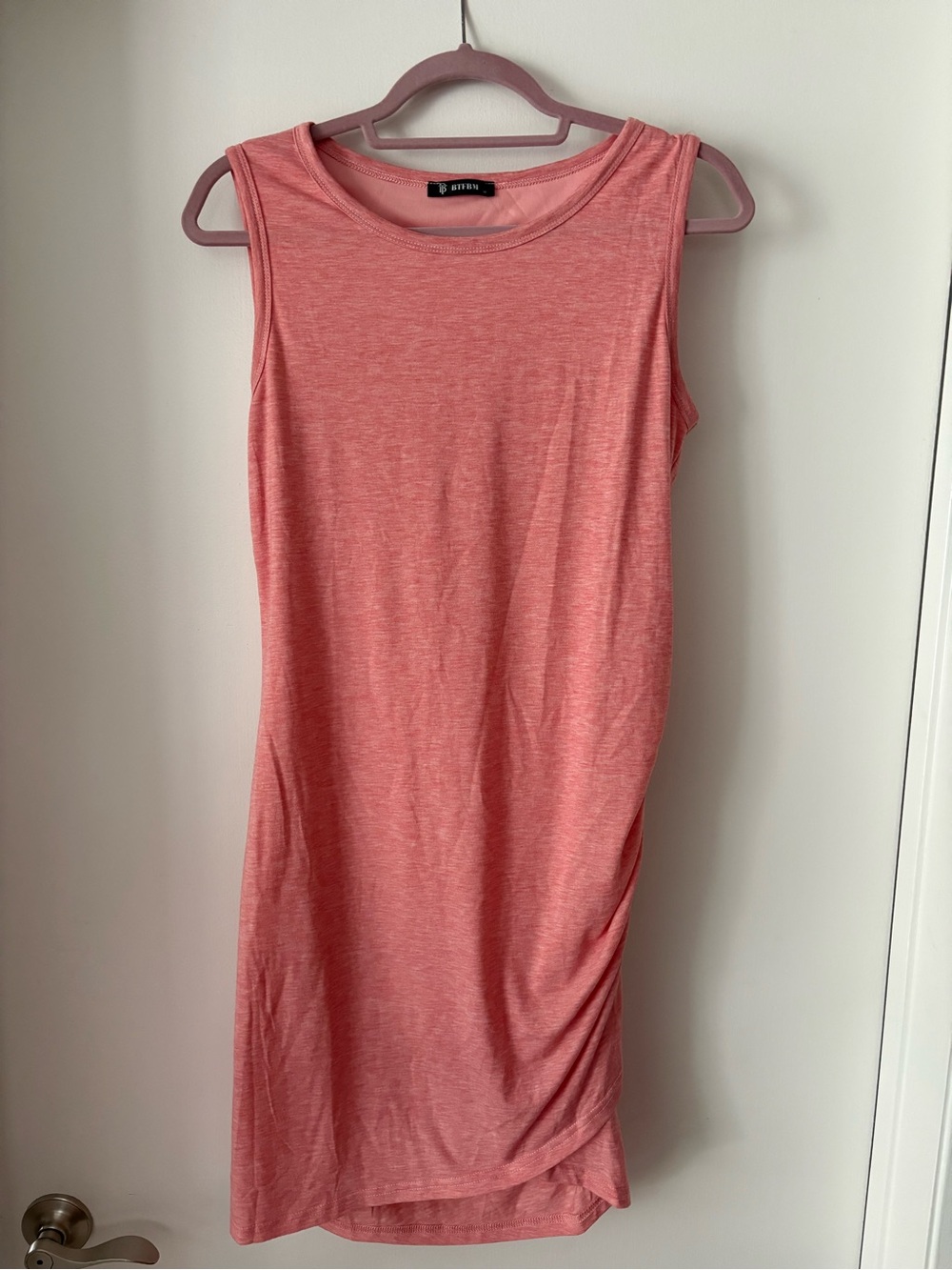 Sleeveless Coral Pink Sheath Dress